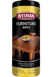 weiman wood cleaner and polish wipes - clean, polish & protect wood furniture, 30 count