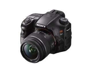 sony 57 slt-a57k alpha 57 interchangeable lens camera with 18-55 lens kit - black (16.1mp) 3.0 inch lcd - international version (no warranty)
