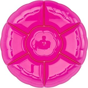 amscan party perfect premium chip & dip tray serve ware, bright pink, plastic, 16" party supplies