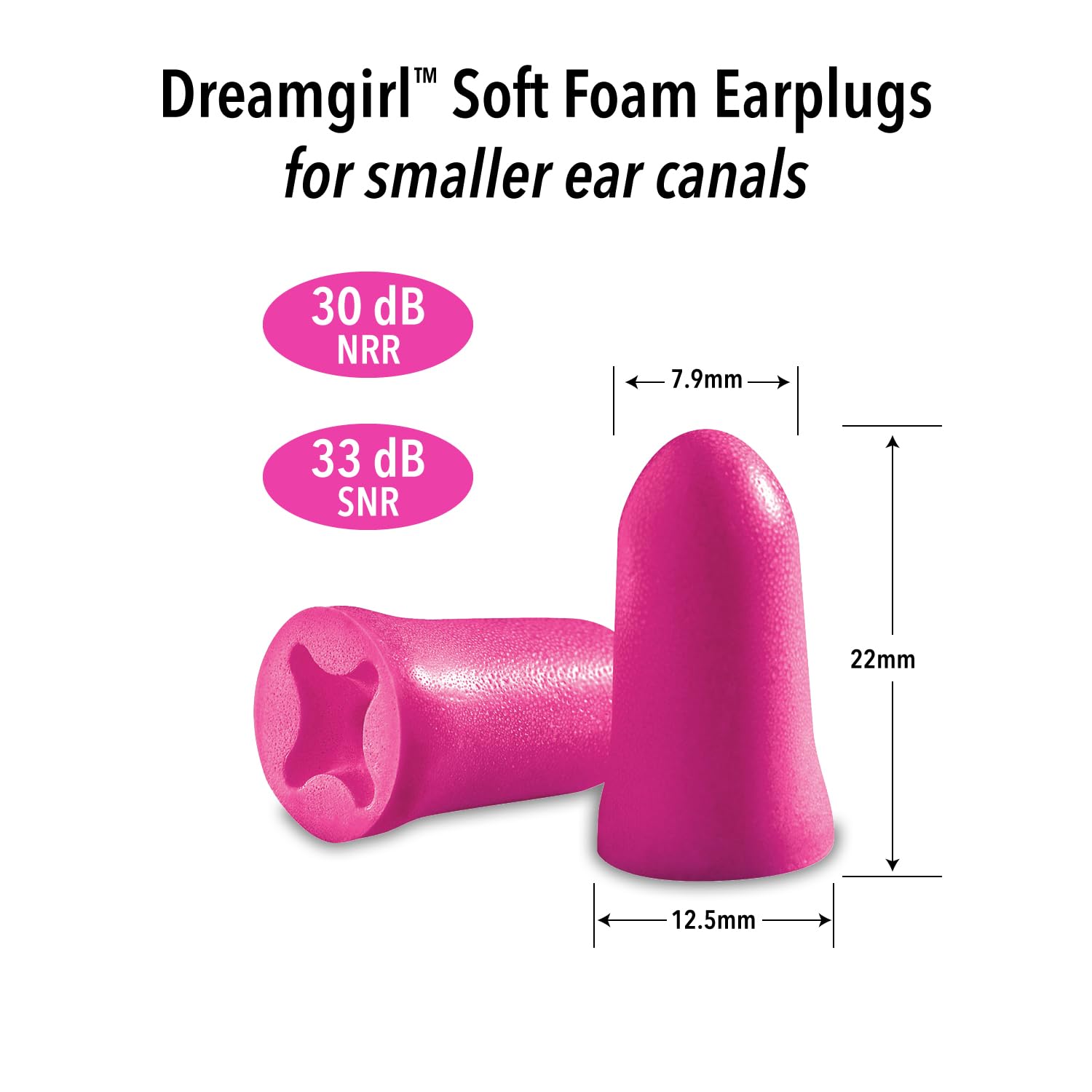 Mack’s Dreamgirl Soft Foam Earplugs, 7 Pair with Travel Case - Small Ear Plugs for Sleeping, Snoring, Studying, Loud Events, Traveling and Concerts