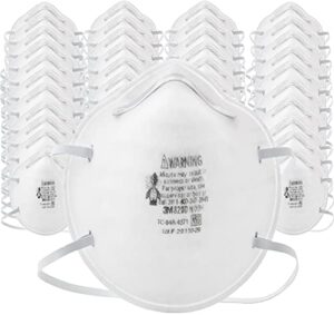 3m n95 particulate respirator 8200, 160/case, disposable, sweeping, sanding, grinding, sawing, bagging, dust, 8 packs of 20 respirators