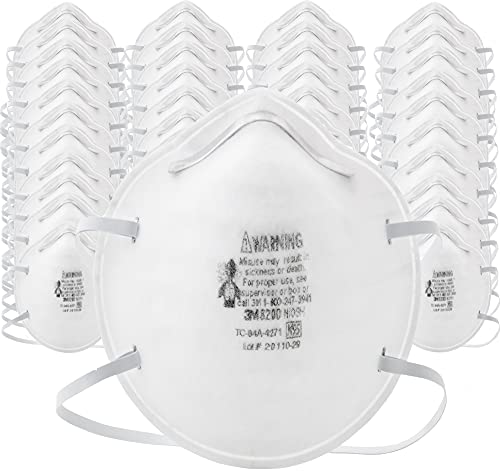 3M N95 Particulate Respirator 8200, 160/Case, Disposable, Sweeping, Sanding, Grinding, Sawing, Bagging, Dust, 8 Packs of 20 Respirators