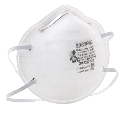 3M N95 Particulate Respirator 8200, 160/Case, Disposable, Sweeping, Sanding, Grinding, Sawing, Bagging, Dust, 8 Packs of 20 Respirators