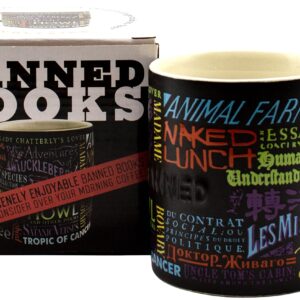 The Unemployed Philosophers Guild Banned Book Coffee Mug - Colorfully Lists 24 Famously Banned Books, Comes in a Fun Gift Box, 12 oz