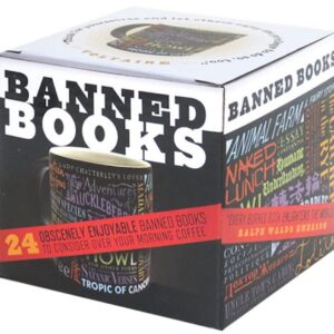 The Unemployed Philosophers Guild Banned Book Coffee Mug - Colorfully Lists 24 Famously Banned Books, Comes in a Fun Gift Box, 12 oz