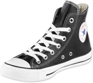 converse unisex chuck taylor all star leather high top shoe black 11 m us, 13 women/11 men