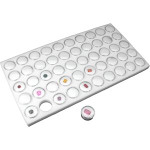 white foam with 50 acrylic compartments jewelry tray liner