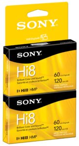 sony p6120hmpr/2c 2-pack 120-minute hi8 tape with hangtab