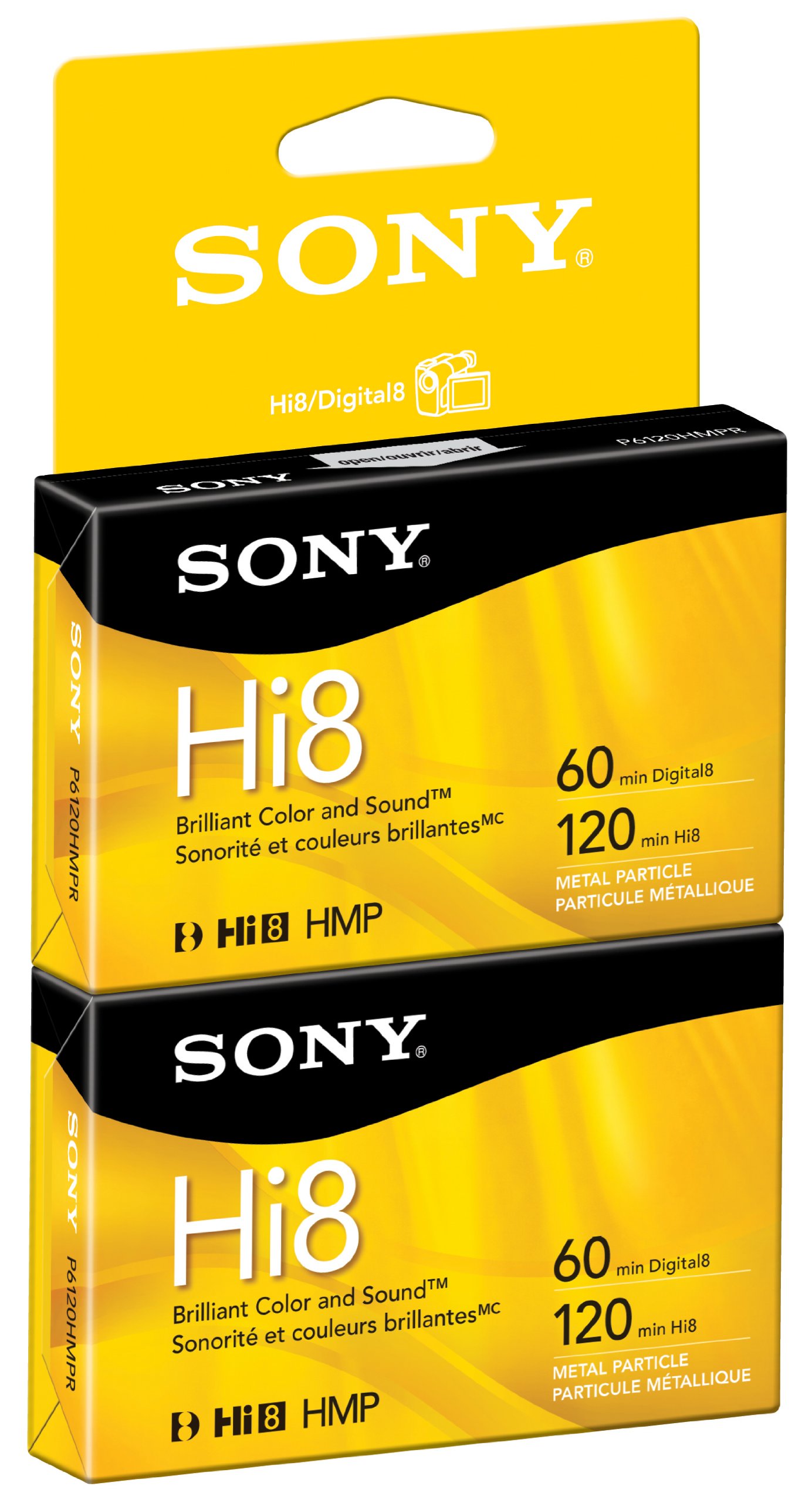 Sony P6120HMPR/2C 2-Pack 120-Minute Hi8 Tape with Hangtab