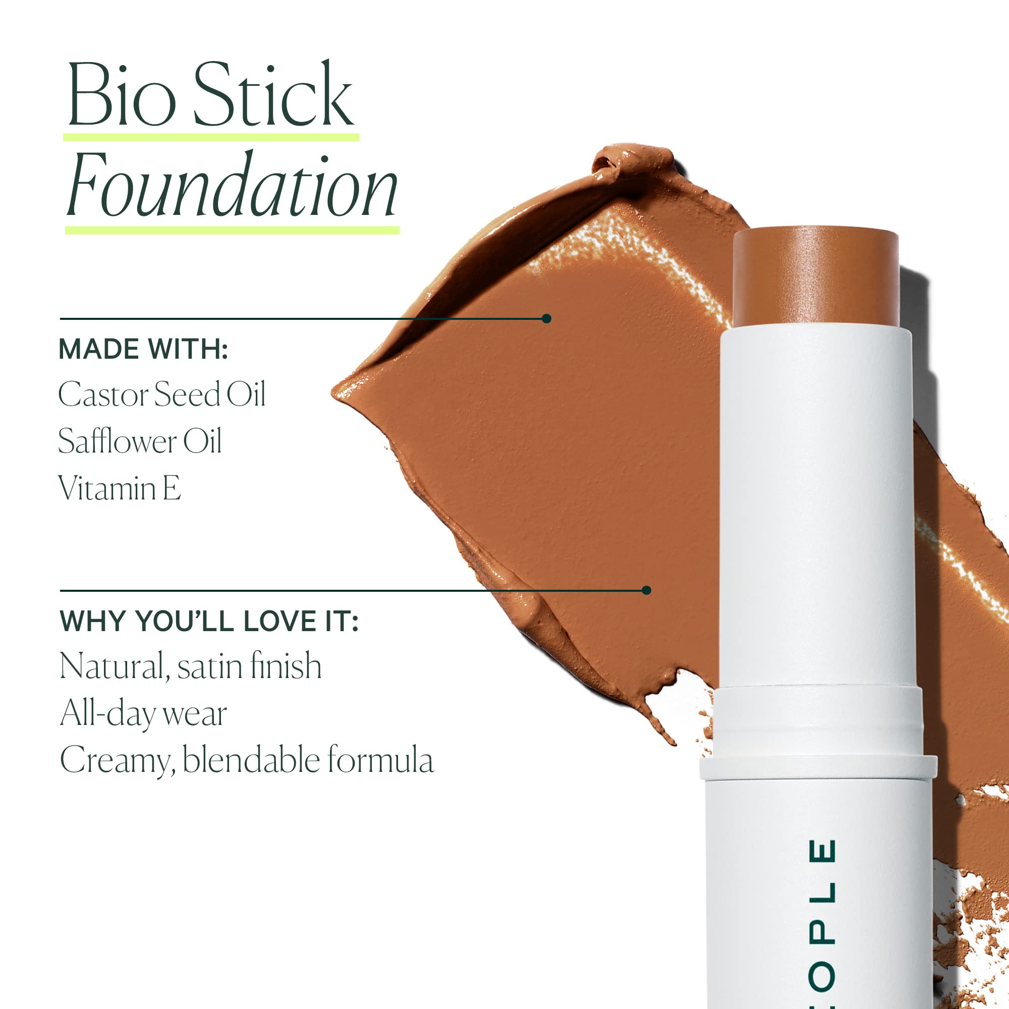 Well People Bio Stick Foundation, Creamy, Multi-use, Hydrating Foundation For Glowing Skin, Creates A Natural, Satin Finish, Vegan & Cruelty-free, 2W