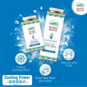 Snake Brand Prickly Heat Cooling Powder for Everyday Use - Anti-Chafing, Heat Rash Relief, Ocean Fresh Kelp Scent (4.9 Oz / 140g)