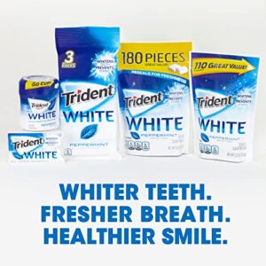 Trident White Sugar Free Gum, Peppermint, 180 Count (Packaging May Vary)