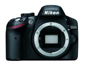 nikon d3200 24.2 mp digital slr camera (body only) - international version (no warranty) (black, open box)