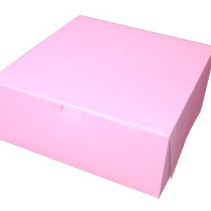 Southern Champion Tray 0887 Pink Paperboard Non-Window Lock-Corner Bakery Box 12" Length x 12" Width x 5" Height (Case of 100)