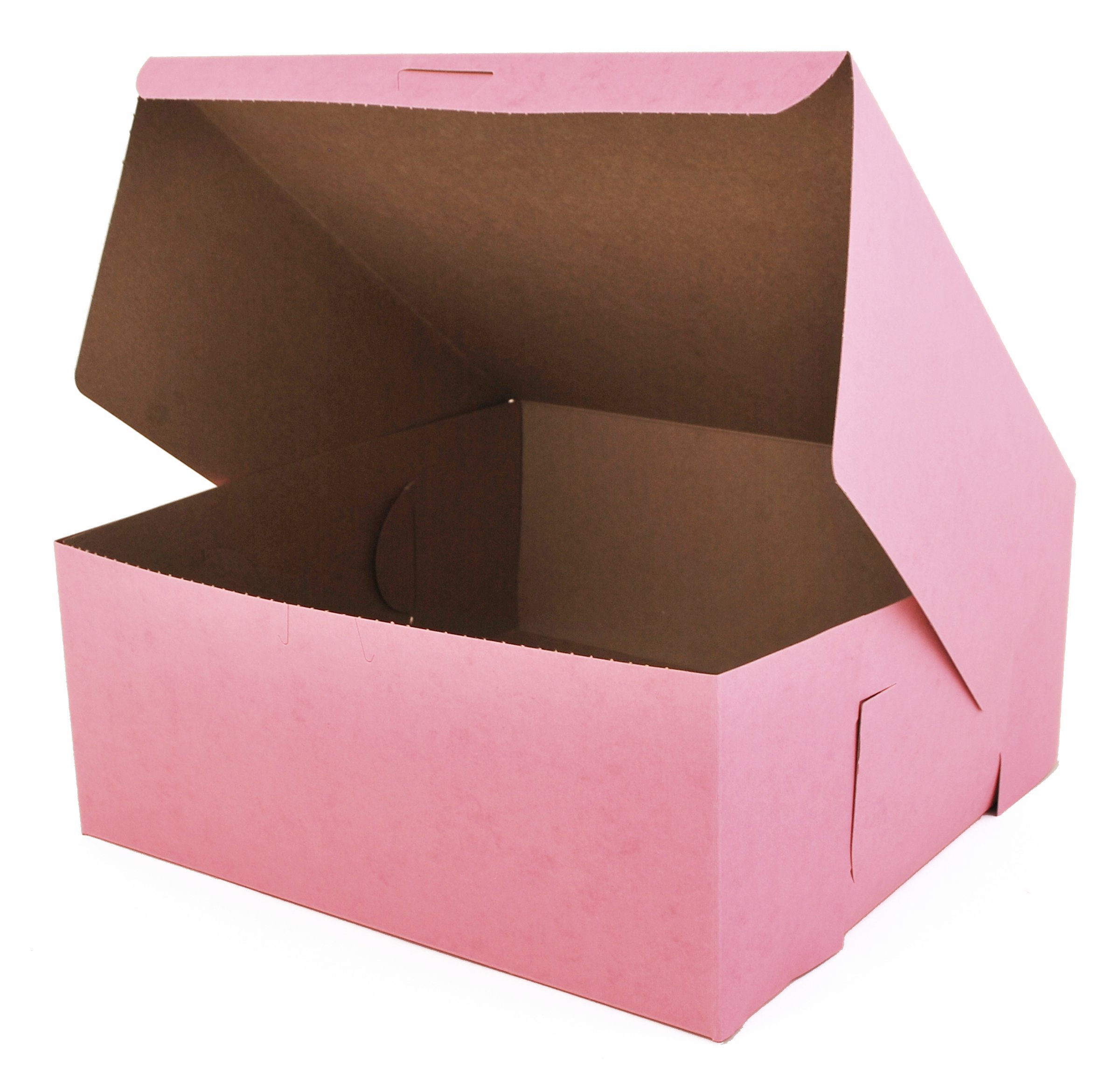 Southern Champion Tray 0887 Pink Paperboard Non-Window Lock-Corner Bakery Box 12" Length x 12" Width x 5" Height (Case of 100)