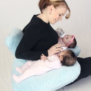 Twin Z Pillow Green, The Only 6 in 1 Twin Pillow for Breastfeeding, Bottlefeeding, Tummy Time and Support, A Must Have for Twins