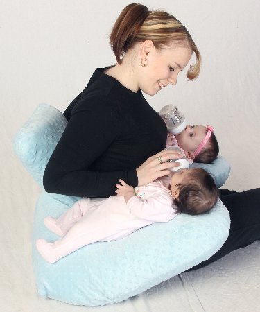 Twin Z Pillow Green, The Only 6 in 1 Twin Pillow for Breastfeeding, Bottlefeeding, Tummy Time and Support, A Must Have for Twins