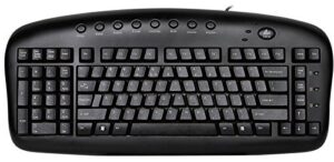 ergonomic left handed keyboard for business/accounting - 8 multimedia hotkeys - eliminates rsi and carpal tunnel - patented natural_reduce back and shoulder strain to improve posture(refurbished)