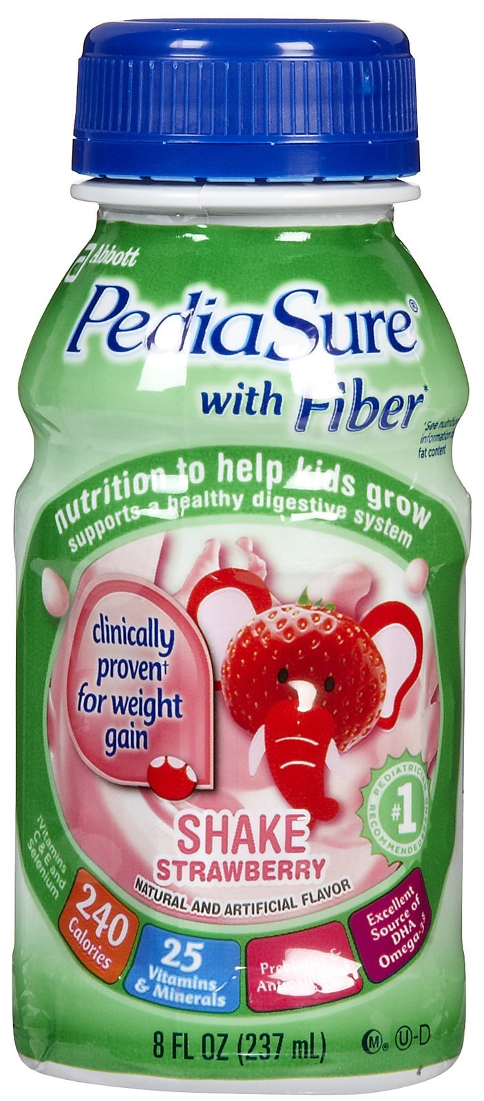 Pediasure Strawberry Fiber Drink 8 Oz - 6-pack - To Help Kids Grow and Gain - For Children 2 to 13 Years of Age