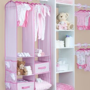 Delta Children Nursery Storage 24 Piece Set - Easy Storage/Organization Solution - Keeps Bedroom, Nursery & Closet Clean, Pink