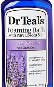 Dr Teal's Foaming Bath with Pure Epsom Salt, Soothe & Sleep with Lavender, 34 fl oz (Packaging May Vary)