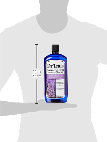 Dr Teal's Foaming Bath with Pure Epsom Salt, Soothe & Sleep with Lavender, 34 fl oz (Packaging May Vary)