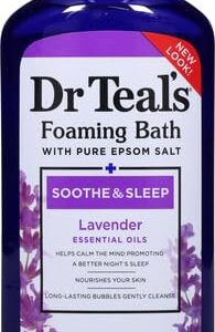 Dr Teal's Foaming Bath with Pure Epsom Salt, Soothe & Sleep with Lavender, 34 fl oz (Packaging May Vary)