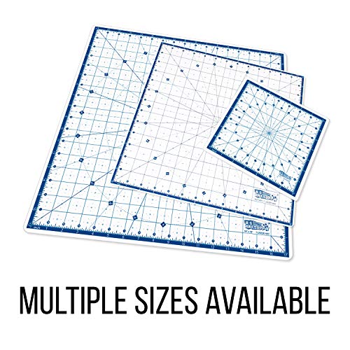 U.S. Art Supply 8" x 8" Rotary WHITE/BLUE High Contrast Professional Self Healing 7-Layer Durable Non-Slip Cutting Mat Great for Scrapbooking, Quilting, Sewing and all Arts & Crafts Projects