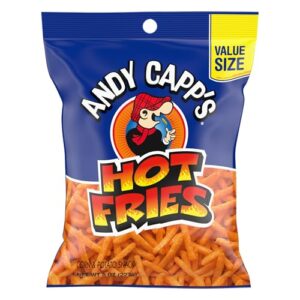 andy capp's big bag hot fries, 8 oz, 8 pack