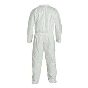 DuPont Tyvek Disposable Coveralls with Zipper Front, 25 Coveralls, White, Size XL, TY120SWH