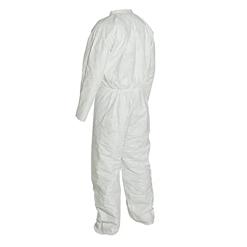 DuPont Tyvek Disposable Coveralls with Zipper Front, 25 Coveralls, White, Size XL, TY120SWH