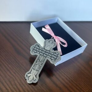 Cathedral Art CM7 Baby Girl Cross Crib Medal, 3-Inch High, Metal