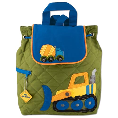 Stephen Joseph Kids' Unisex Toddler Back to School, Quilted Backpack, Construction, One Size