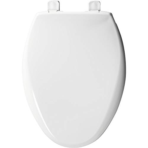 BEMIS 7900TDGSL 000 Commercial Heavy Duty Closed Front Plastic Toilet Seat with Cover will Slow Close, Never Loosen & Reduce Call-backs, ELONGATED, White