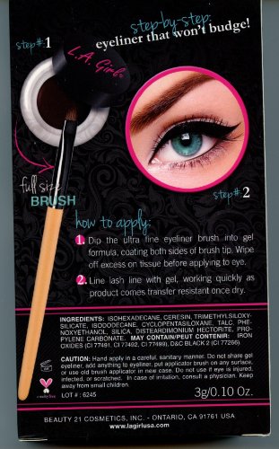 L.A. Girl Gel Liner Kit - Very Black, 0.10 Ounce