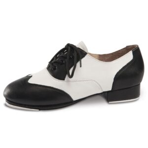 danshuz womens black white saddle style tap dance shoes size 5.5