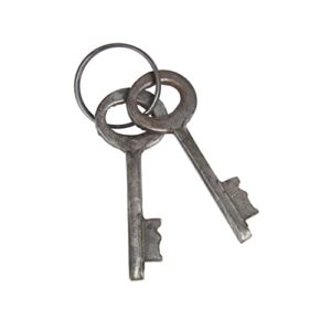 Deco 79 Brass Lock And Key, 1" x 3" x 2", Dark Gray