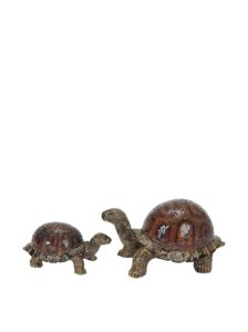 deco 79 polystone turtle decorative sculpture home decor statue, accent figurine 11" x 6" x 6", brown