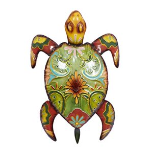 deco 79 metal turtle home wall decor indoor outdoor wall sculpture, wall art 19" x 13" x 3", multi colored