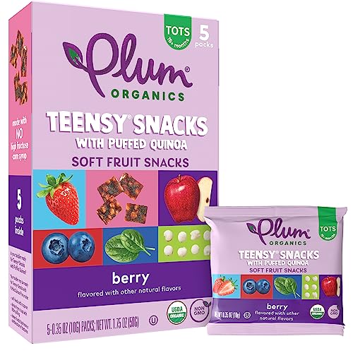 Plum Organics Teensy Fruits, Berry, 5 Count (Pack of 4)