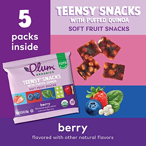 Plum Organics Teensy Fruits, Berry, 5 Count (Pack of 4)