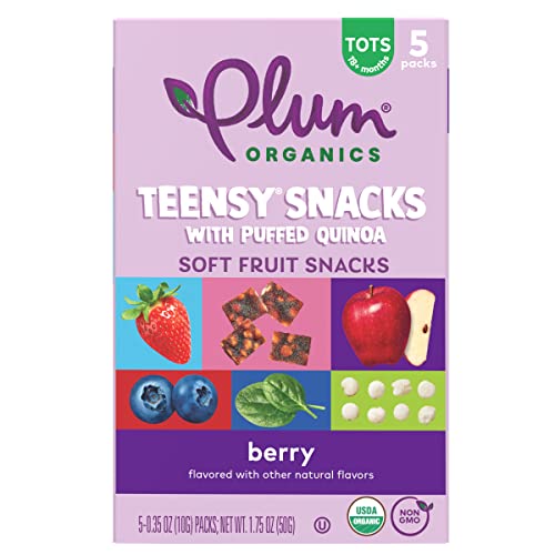 Plum Organics Teensy Fruits, Berry, 5 Count (Pack of 4)