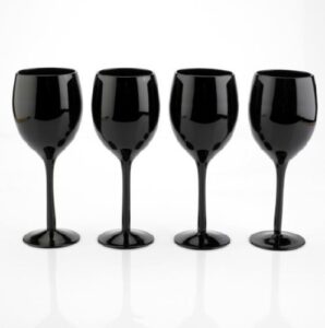 black wine glasses - set of 4
