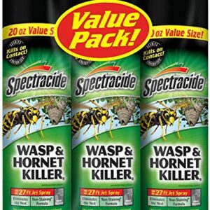 Spectracide Wasp and Hornet Killer, 20 oz Aerosol, up to 27 Ft Jet Spray (Pack of 3)