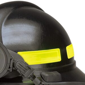 SmartSign 1" x 4" Hard Hat Stickers Retro Reflective Yellow Helmet Strips, Pack of 16