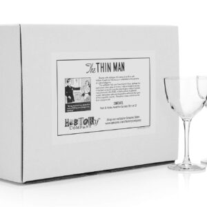 HISTORY COMPANY The Original Nick & Nora Crystal Martini Glass 2-Piece Set (Gift Box Collection)