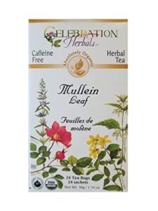 celebration herbals mullein leaf organic 24 bag, 0.02 pound