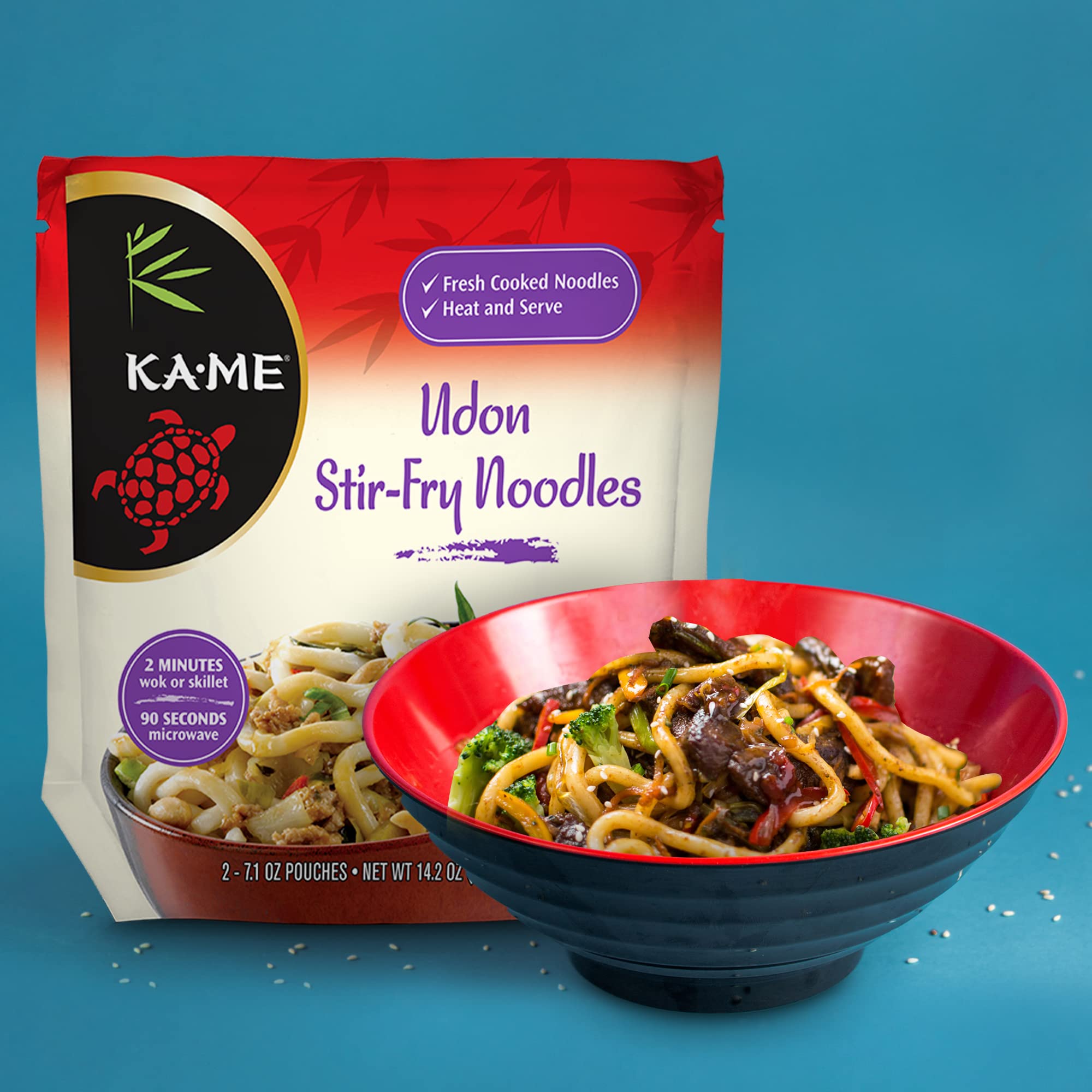 Ka-Me Udon Stir Fry Noodles - 14.2 Oz (Pack of 6)