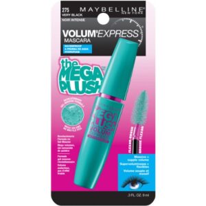 Maybelline New York Volume Express Mega Plush Waterproof Mascara, Very Black, 0.3 Fluid Ounce, (I0099016)