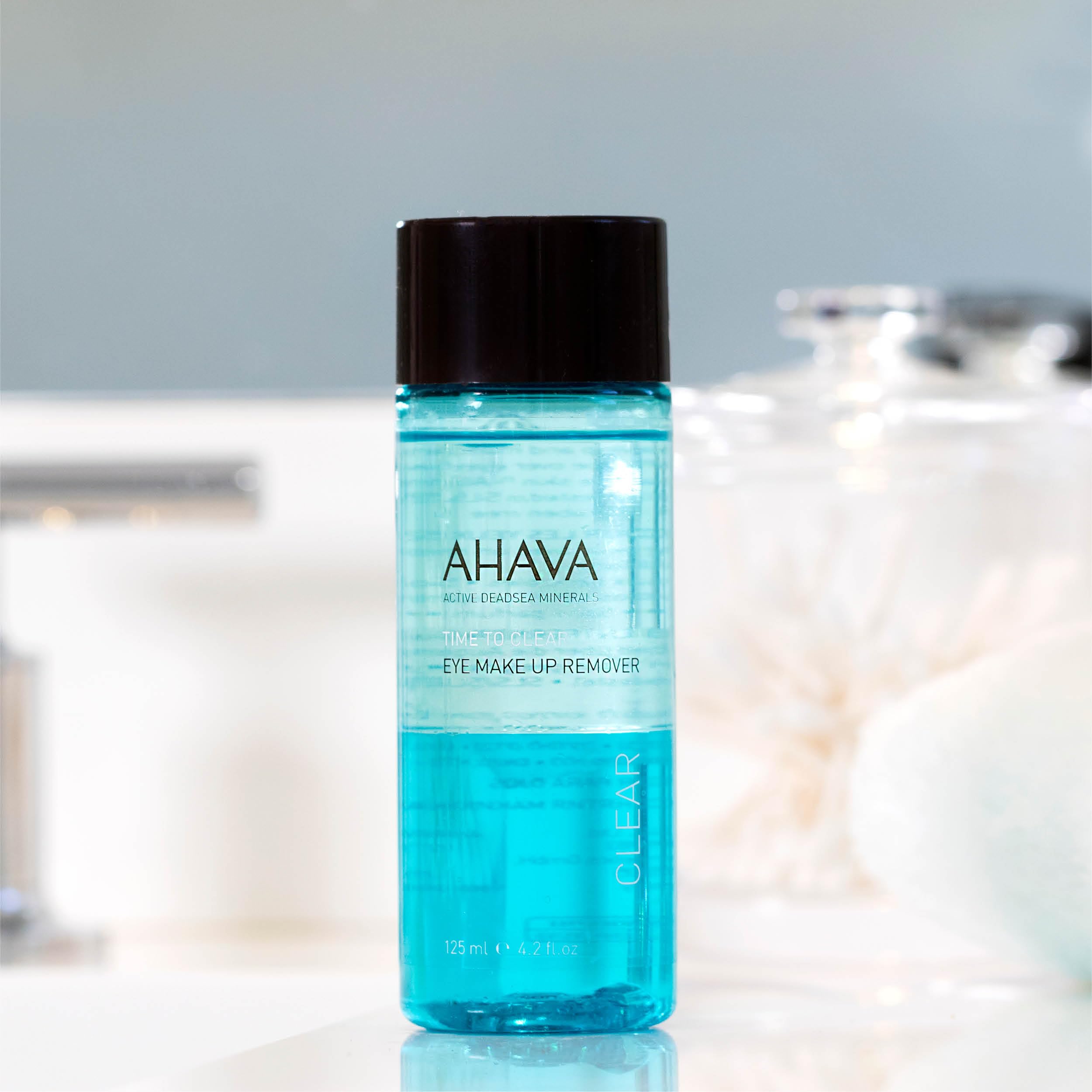 AHAVA Time To Clear Eye Make-up Remover - Bi-phased makeup remover, lifts away waterproof eye makeup, not leaves sticky residue, leaves the eye area tender & smooth, with exclusive Osmoter, 4.2 Fl.Oz